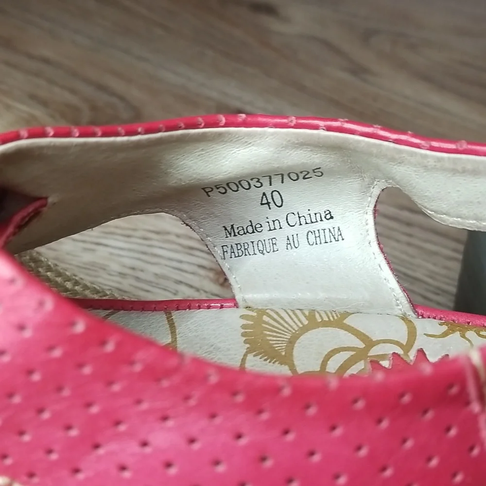 Fly London Luna Wedge Heel Red Open Toe Red Lace Up Sandals - Picture 10 of 14